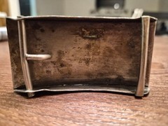 Vintage Men&rsquo;s Western Alpaca silver Belt Buckle Engraved Dog Silver fits on belt