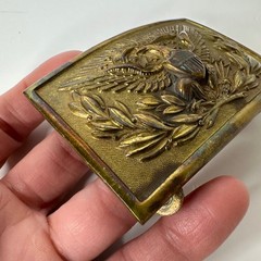 Vintage Brass Eagle Belt Buckle E Pluribus Unum US Great Seal Rectangular Plate