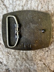 Vtg Bobcat Belt Buckle Leather Brass Inlay El Cid Heavy Equipment Machinery Gas