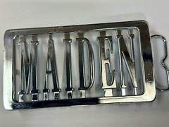 Iron Maiden Music Rock Band 70s 80s Silver Block Letters Belt Buckle