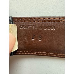 Cole Haan Mens Black Pebble Leather Belt Silver Nickel Buckle Size 40/100