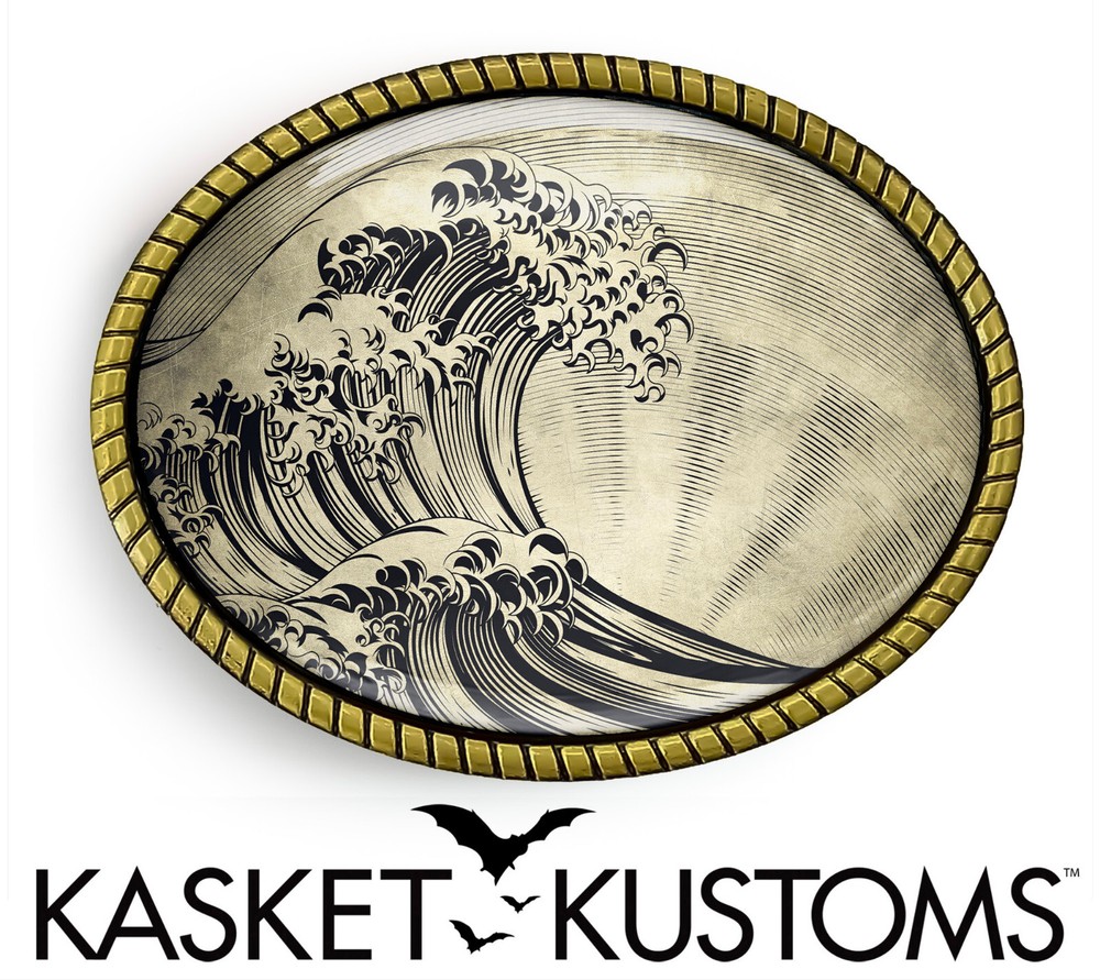 Tsunami Belt Buckle – Kanagawa Wave Japanese Art Belt Buckle – 504