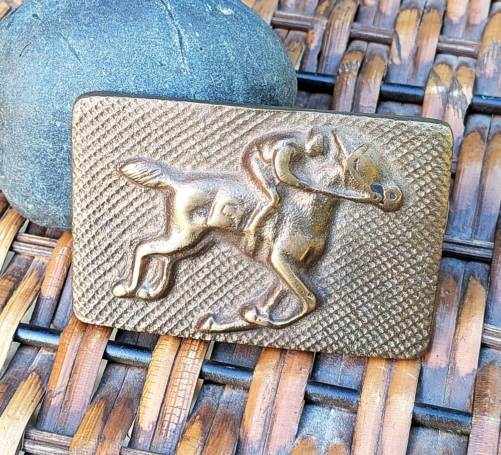 Vintage Belt Buckle Bronze Galloping Race Horse – 1960s
