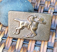 Vintage Belt Buckle Bronze Galloping Race Horse – 1960s