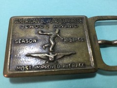 1950&rsquo;s Belt Buckle American Bowling Congress League Award Prize Most Improved