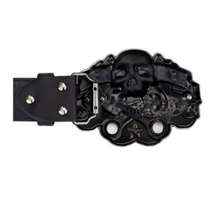 Men&rsquo;s Gear Head Piston Skull Biker Belt Buckle