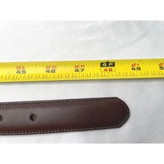 Lands End Brown Leather Belt Men 48&Prime; Long Gold Buckle Classic Business Everyday