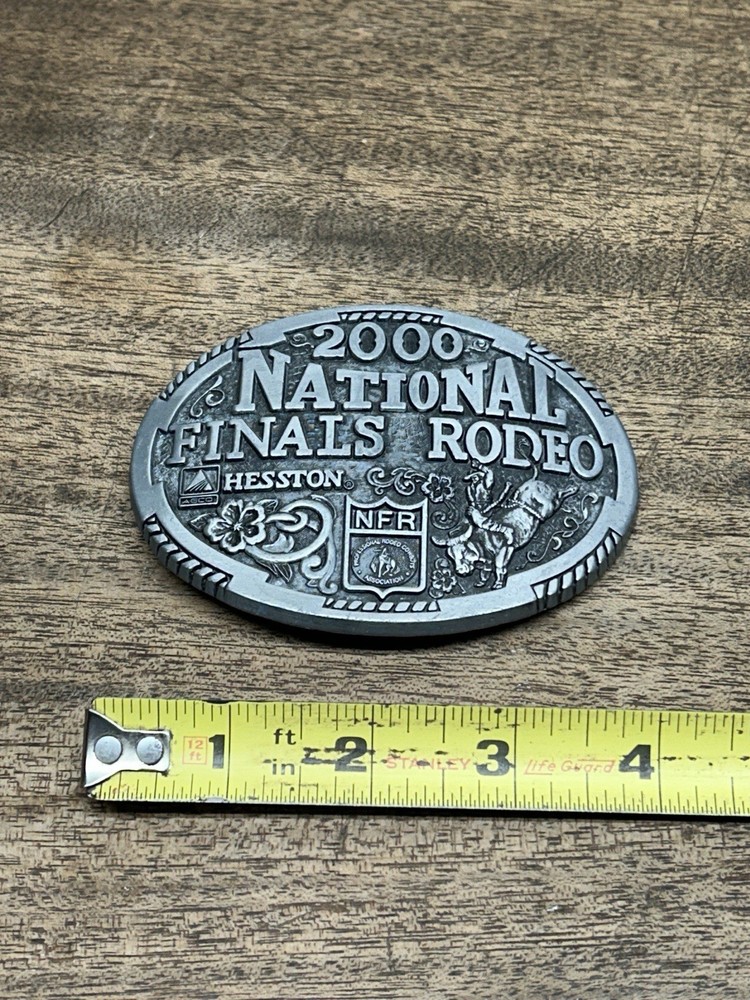 National Rodeo Finals Bull Riding Hesston ~2000 Belt Buckle ~Western Cowboy NFR