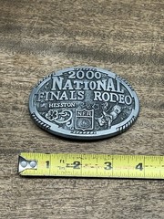 National Rodeo Finals Bull Riding Hesston ~2000 Belt Buckle ~Western Cowboy NFR