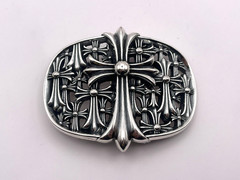 Gothic Cross Belt Buckle Silver Tone Ornate Oval Biker 3.9oz【BBKRO】