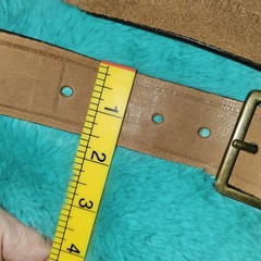 Calvin Klein Jeans Belt Mens Size M Brown Leather Logo Casual Belt Brass Buckle