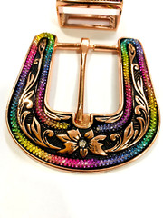 Western buckle set 3 piece 40mm heavy quality buckle copper brass buckle sports