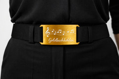 CRIOS Branding Belt Aluminium Buckle Gold Sheet Music Singing Club Musical Train Music