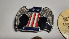 Vintage Harley Davidson #1 Wing Belt Buckle Panhead Pin Brass AMF Chopper Vest