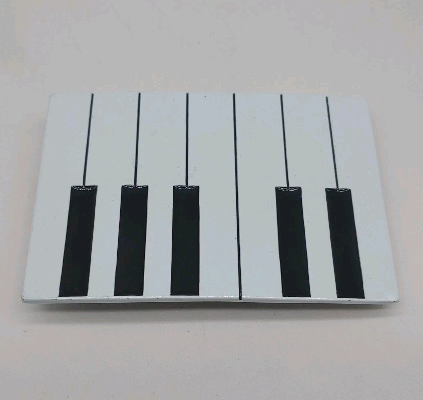 Piano Keys Belt Buckle Black White Keyboard Musicians Painted Metal Large Unique