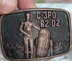 Basic Tool & Supply Star Wars C-3PO R2-D2 Solid Brass Plate Belt Buckle 1.5&Prime;