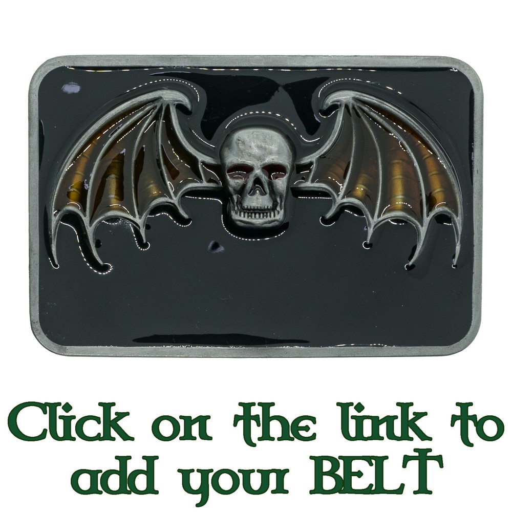 Skull Bat Gothic Belt Buckle Heavy Metal Biker Pewter Style Pirate Halloween