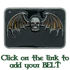 Skull Bat Gothic Belt Buckle Heavy Metal Biker Pewter Style Pirate Halloween