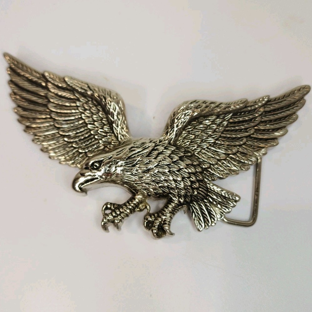 American Bald Eagle Figural Cutout Metal Belt Buckle – USA – Patriotic