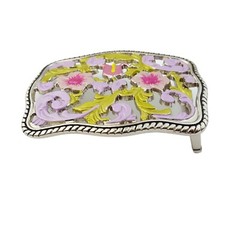 Auction for Colored Enamel Floral Belt Buckle