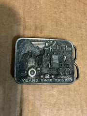 Used Metal Alloy Halliburton 2 Years Safe Driving Belt Buckle