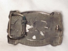 CHAMS belt buckle ornate metal Authentic Denim since 1977 Product of USA