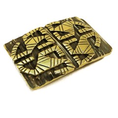 Brass belt buckle Ancient sun, Traditional pre-Christian solar symbol buckle