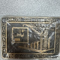 Vtg Intel TDC Contractor Belt Buckle Safe Hours Award Ro Rancho NM Metal