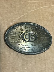 Used Colorful Metal Alloy CB Citizens Band Radio Handles etc Belt Buckle