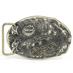 Viking warship Drakkar german silver buckle, Scandinavian Nordic Celtic warrior