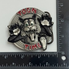 Bergamot 1994 Toon Time Cat Belt Buckle Pewter Made in USA G 77