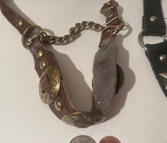 Vintage Lot of 3 Leather and Metal Horse Accessories, Bits, Bridle, Harness, Nic