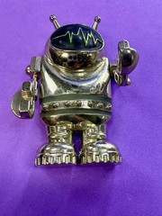 Outer Space Suit Alien Astronaut Chrome Figural Moving Arms Toy Like Belt Buckle