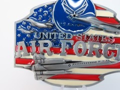 US Air Force USA Flag Jets Enameled Metal Belt Buckle New