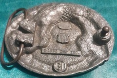 Welder buckle. Made In USA Wider belt, Solid Pewter