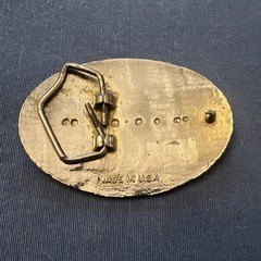 western belt buckle, Silver plated Made In USA 3 1/2” X 2 1/2”