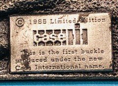 Case IH Limited Edition Brass Tractor Combine EUC (A) Vintage Belt Buckle 1985