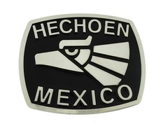 Hecho en Mexico Belt Buckle Mexican Men Women Rodeo Cowboy Western Silver Metal