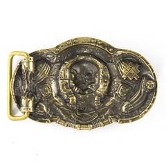 Belt buckle Alien, Steampunk brass belt buckle, Skull belt buckle