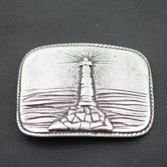 Lighthouse Belt Buckle with Edge – Maritime Metal Buckle in Nautical Style