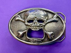 Creepy Skull Cross Bones Cosplay Gothic Punk Belt Buckle with Bottle Opener