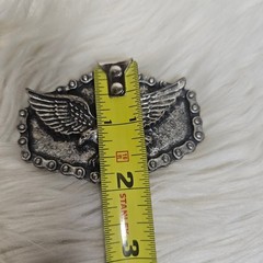 Vintage Solid Brass Bald Eagle Belt Buckle Made in Italy 1970s Retro Patriotic