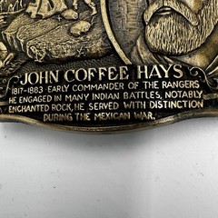 The Texas Ranger Collection John Coffee Hays Solid Brass Belt Buckle Ltd Ed 493