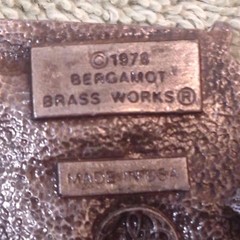 1978 Bergamot Brass Works Firetruck Ladder Truck Fireman Metal Belt Buckle Fire