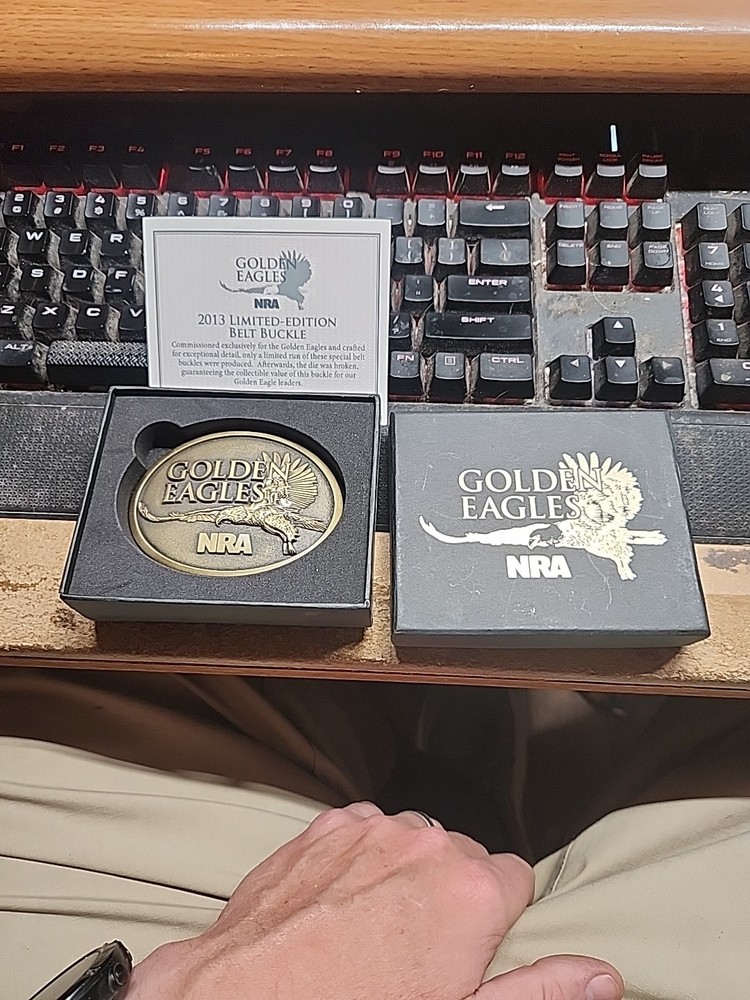 NRA Golden Eagles 2013 Commemorative Belt Buckle NEW
