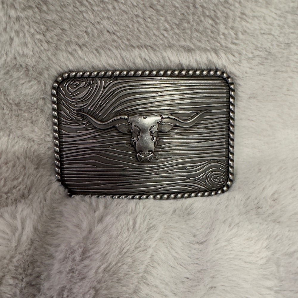 Western Cowboy Longhorn Bull Skull Belt Buckle Silver Tone Mens Womens