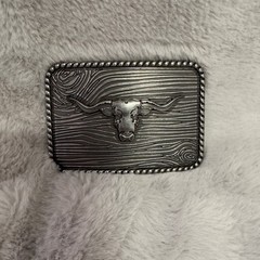 Western Cowboy Longhorn Bull Skull Belt Buckle Silver Tone Mens Womens