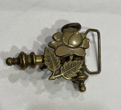 Solid Brass Vintage 1970s Tobacco Pipe Belt Buckle