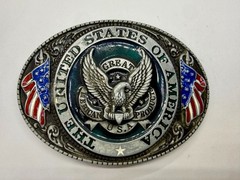 The United States of America Patriots Eagle US Flag Emblem Belt Buckle