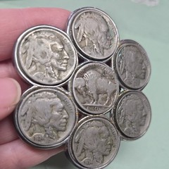 Buffalo Nickel Belt Buckle Vintage Coin Jewelry Western Full Dates